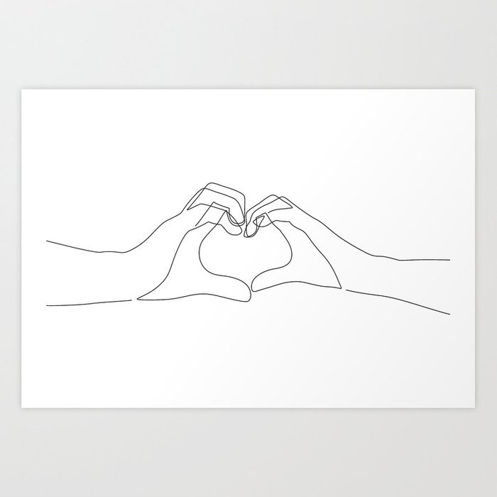 Hand Heart Art Print | Society6