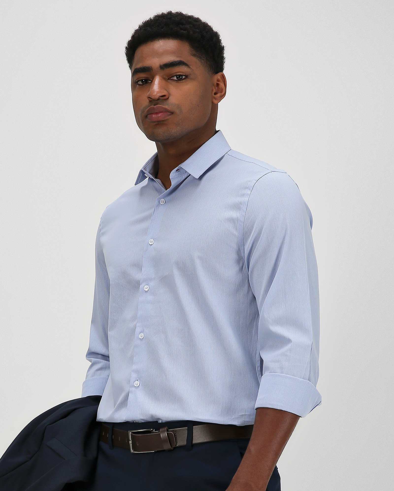 Camisa masculina social slim listrada azul | Original by Riachuelo | Riachuelo (BR)