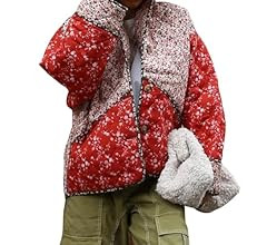 Omoone Women's Cropped Puffer Jacket Cardigan Floral Printed Lightweight Open Front Short Padded ... | Amazon (US)