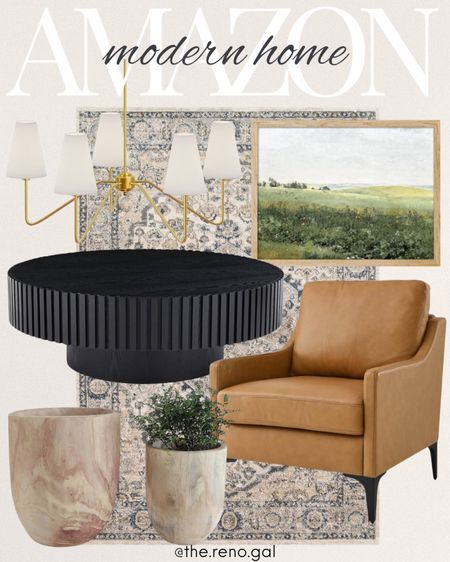 Beautiful modern home decor finds from Amazon! Home office inspiration! Living room inspiration!

Leather arm chair, landscape painting, gold chandelier, black round coffee table, large area rug, wood planters, neutral home decor, Amazon Home 

#founditonamazon #amazonhome #amazonfinds

#LTKstyletip #LTKsalealert #LTKhome