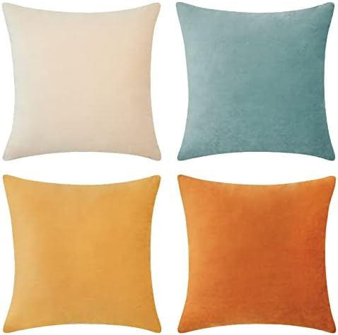 MONDAY MOOSE Decorative Throw Pillow Covers Cushion Cases, Set of 4 Soft Velvet Modern Double-Sid... | Amazon (US)