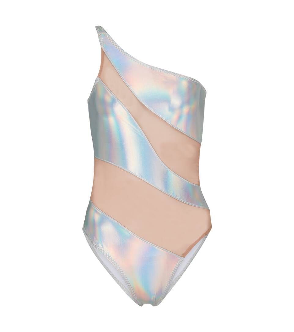Snake holographic one-shoulder swimsuit | Mytheresa (US/CA)