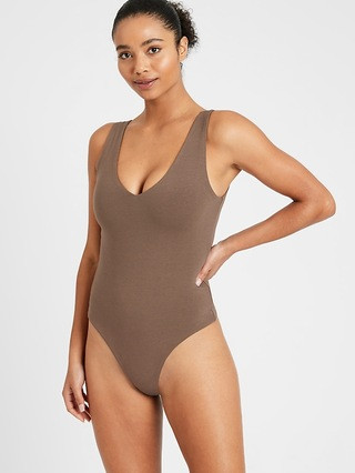 Petite V-Neck Thong Bodysuit | Banana Republic (US)