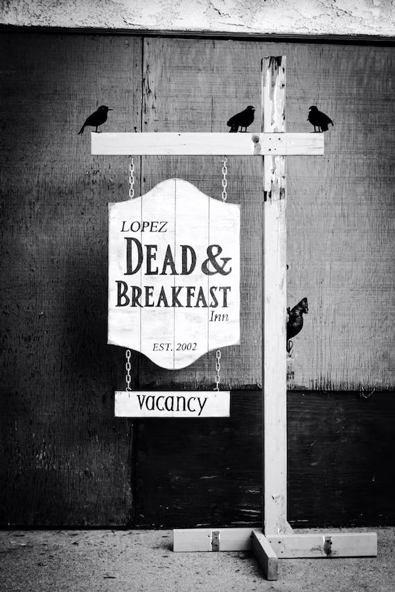 Dead & Breakfast - Halloween Wooden Sign - Custom Hanging Decoration - Prop - Decor - Personalized | Etsy (US)