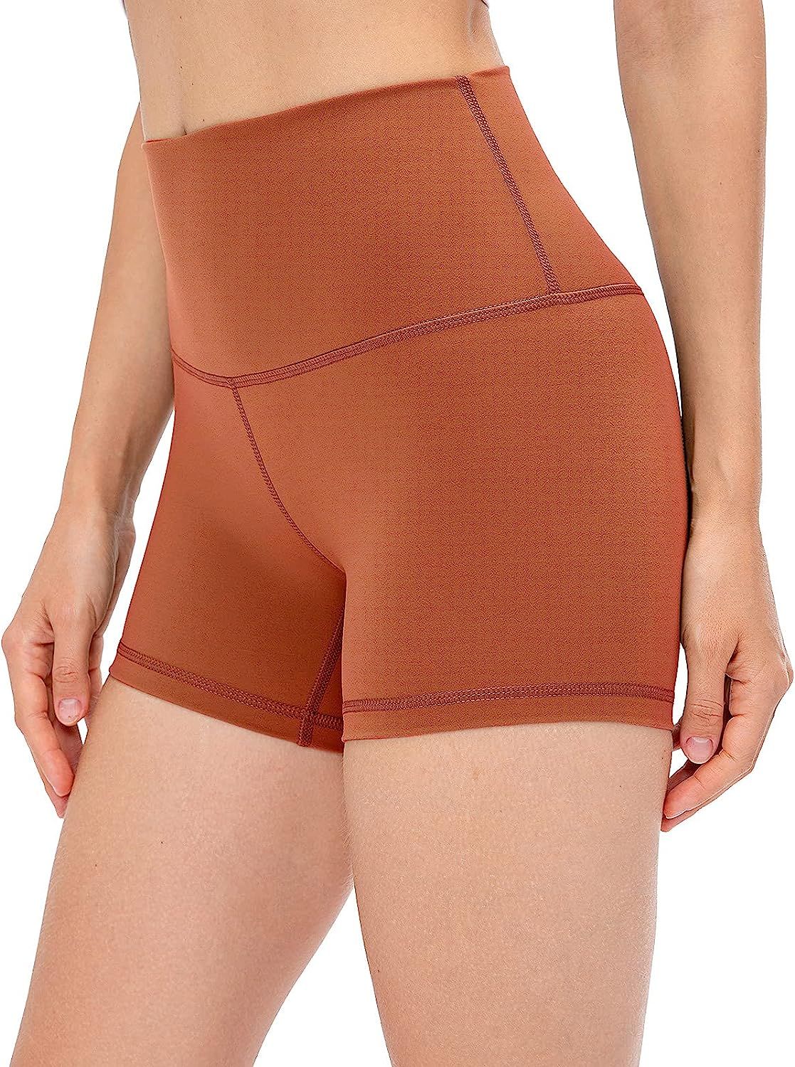 Lavento Women's High Waisted Yoga Shorts Tummy Control 3" / 5" Workout Shorts | Amazon (US)