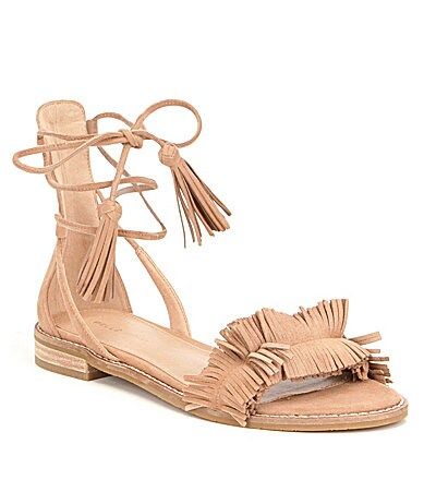 Pelle Moda Harah Tassel & Fringe Ankle Tie Sandals | Dillards Inc.