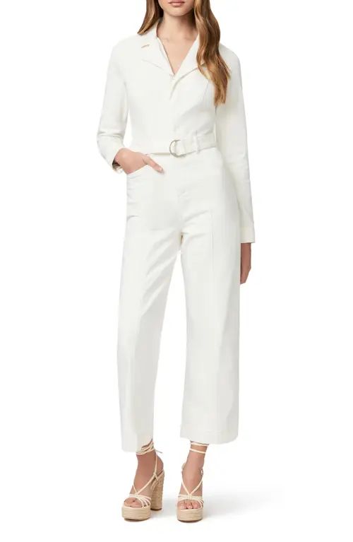 PAIGE Anessa Long Sleeve Crop Wide Leg Jumpsuit in Gold Coast at Nordstrom, Size 2 | Nordstrom