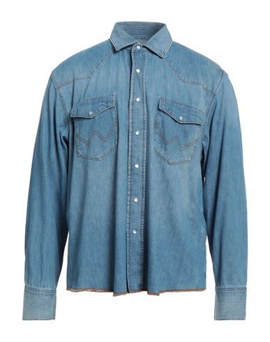 Gant X Wrangler Man Denim shirt Blue Size S Cotton | YOOX (US)