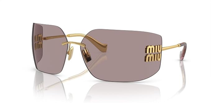 Miu Miu SMU 54YS Gold/Light Violet 80/14/110 women Sunglasses | Amazon (US)