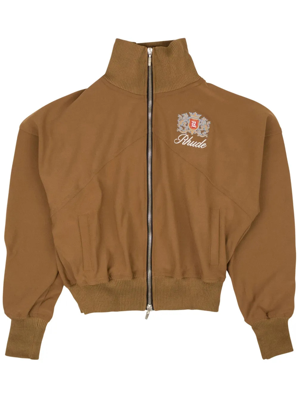 RHUDE Brentwood Embroidered Bomber Jacket | Brown | FARFETCH FR | Farfetch Global