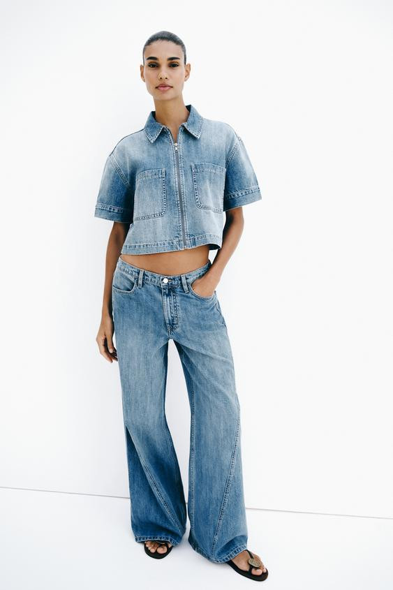 Z1975 SHORT SLEEVE DENIM SHIRT | Zara US