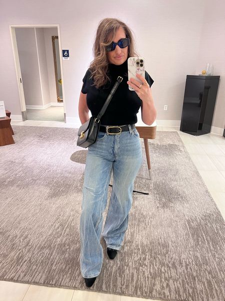 Celine classifies, triomphe, wide leg jeans, Chanel Slingbacks, neutral style 