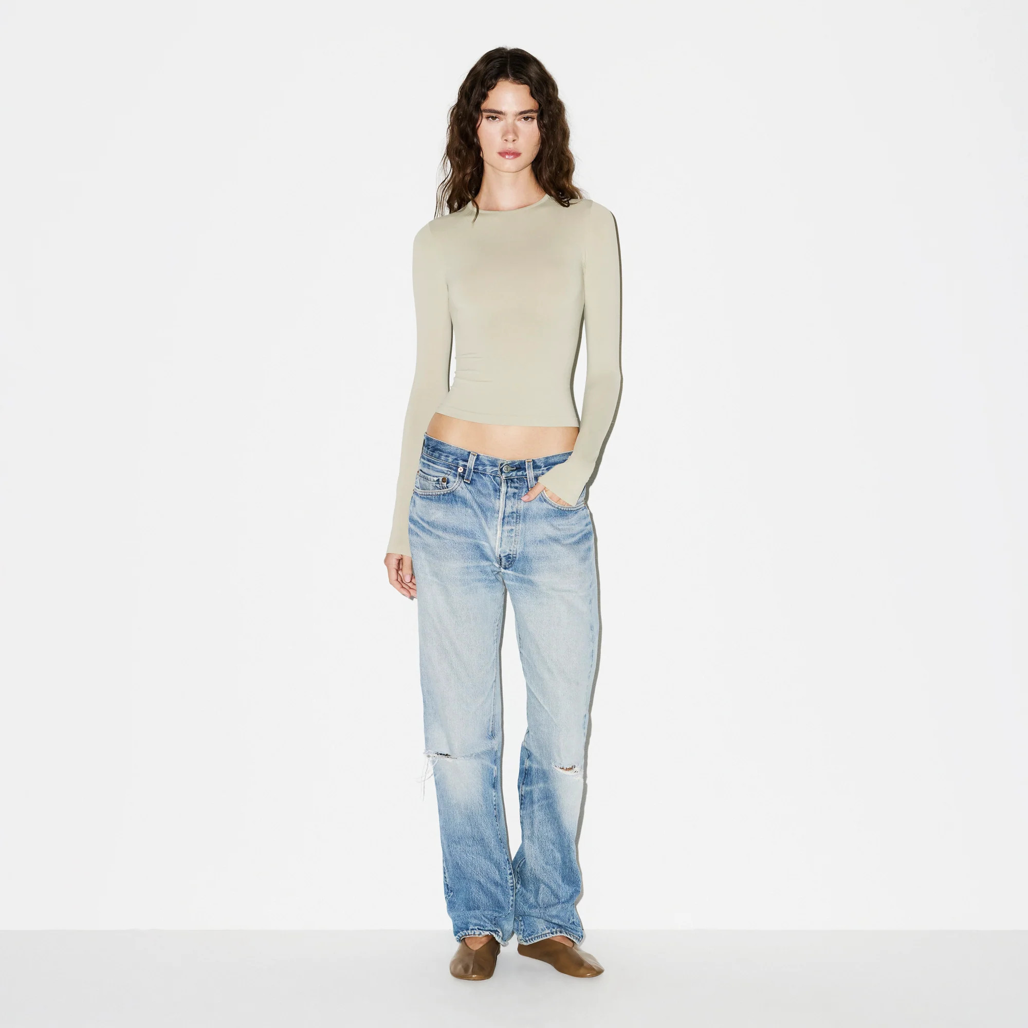 SKIMS Long Sleeve T-Shirt | Green | 3XL | Soft Smoothing Seamless | SKIMS (US)