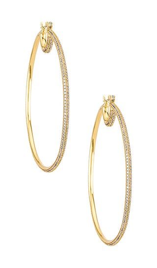 The Stardust Pave Hoops in Gold | Revolve Clothing (Global)