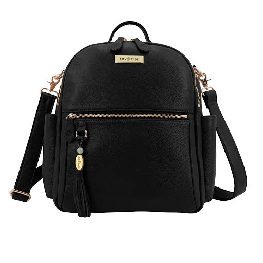 Anna Medium - Black Leather, Lilac & Gold | Lily Jade