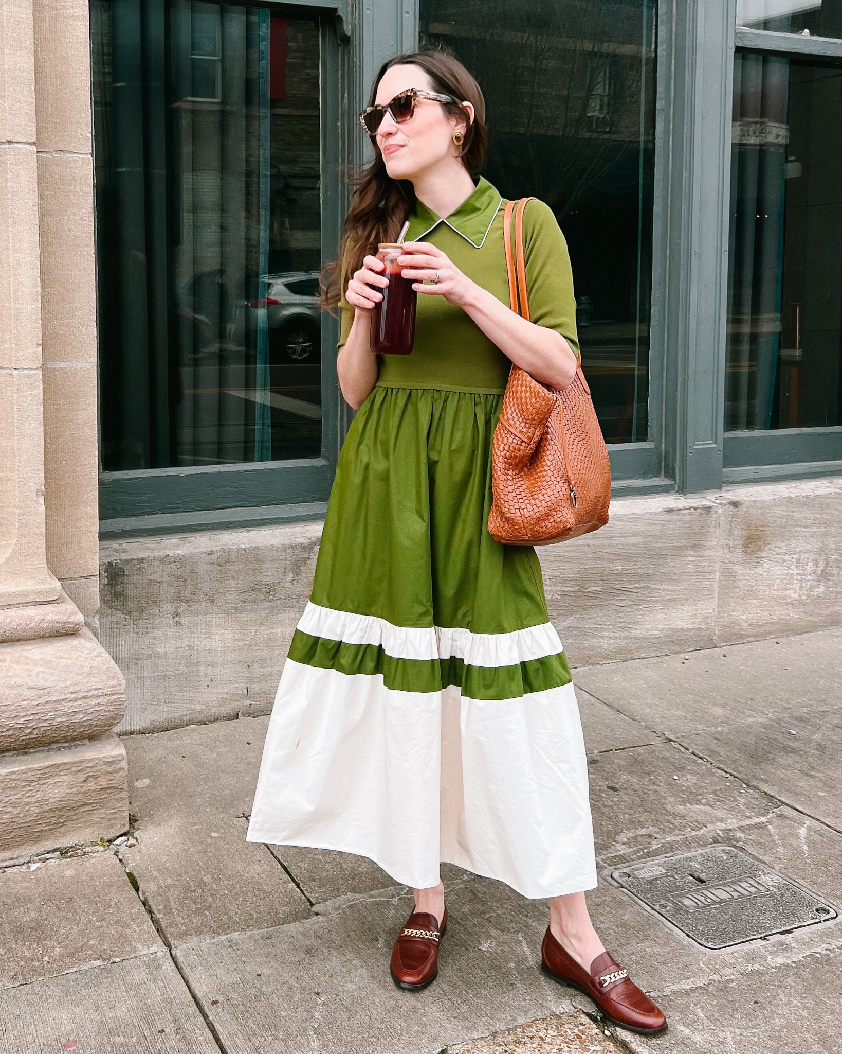 Green and white Tuckernuck midi dress -
Spring dress - easy spring outfits - st Patrick’s day dress - collared dress 

#LTKWorkwear #LTKdayinmylife #LTKSeasonal