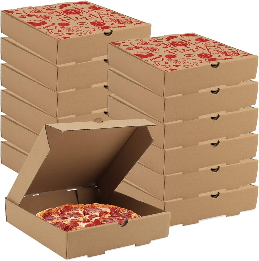 Pizza Boxes, 15 Pack 7.3 x 7.3 x 1.6" Kraft Corrugated Pizza Boxes Pizza Takeout Boxes Food Deliv... | Amazon (US)