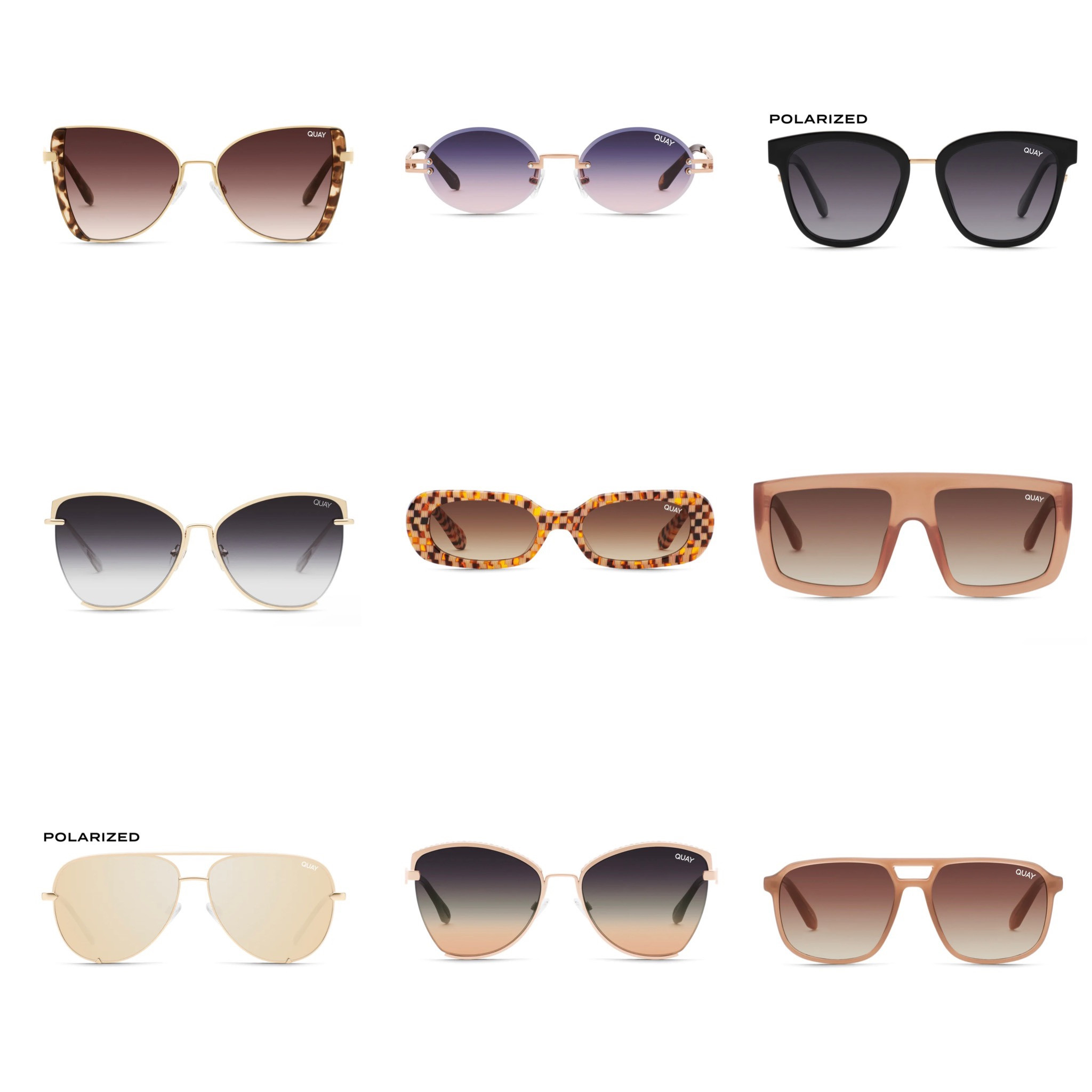 2023 Quay Vacation Sunglasses

1. Glow Up
2. Literally Obsessed 
3. Act Natural
4. Dusk to Dawn
5. So Serious
6. Get In Line
7. High Key
8. Dusk To Dawn Bling
9. On The Fly


#LTKFind #LTKfit #LTKtravel