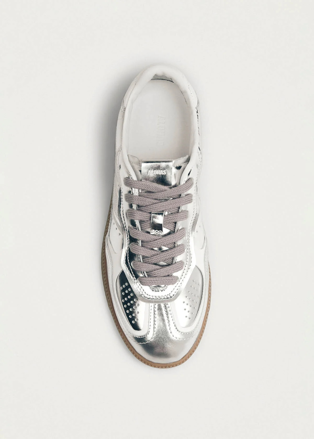 Tb.490 Rife Shimmer Silver Cream Leather Sneakers | ALOHAS | Alohas US