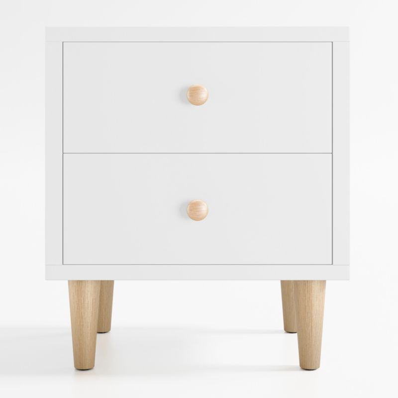 Finn White Wood 2-Drawer Kids Nightstand + Reviews | Crate & Kids | Crate & Barrel