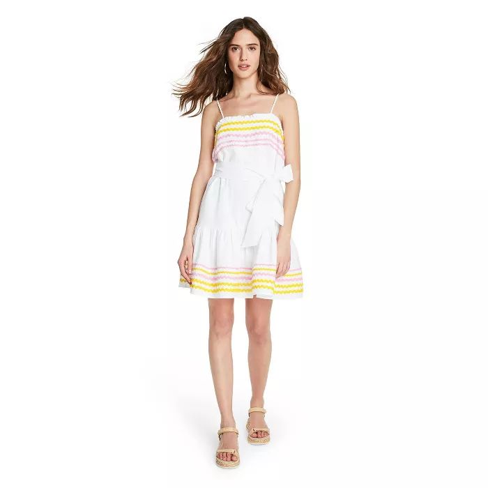 Women's Ric Rac Dress - Lisa Marie Fernandez for Target (Regular & Plus) White/Yellow | Target