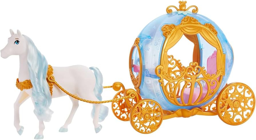 Mattel Disney Princess Toys, Cinderella’s Rolling Carriage, Fashion Doll-Sized with White Horse... | Amazon (US)