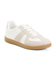 Suede And Leather Lace Up Sneakers | TJ Maxx