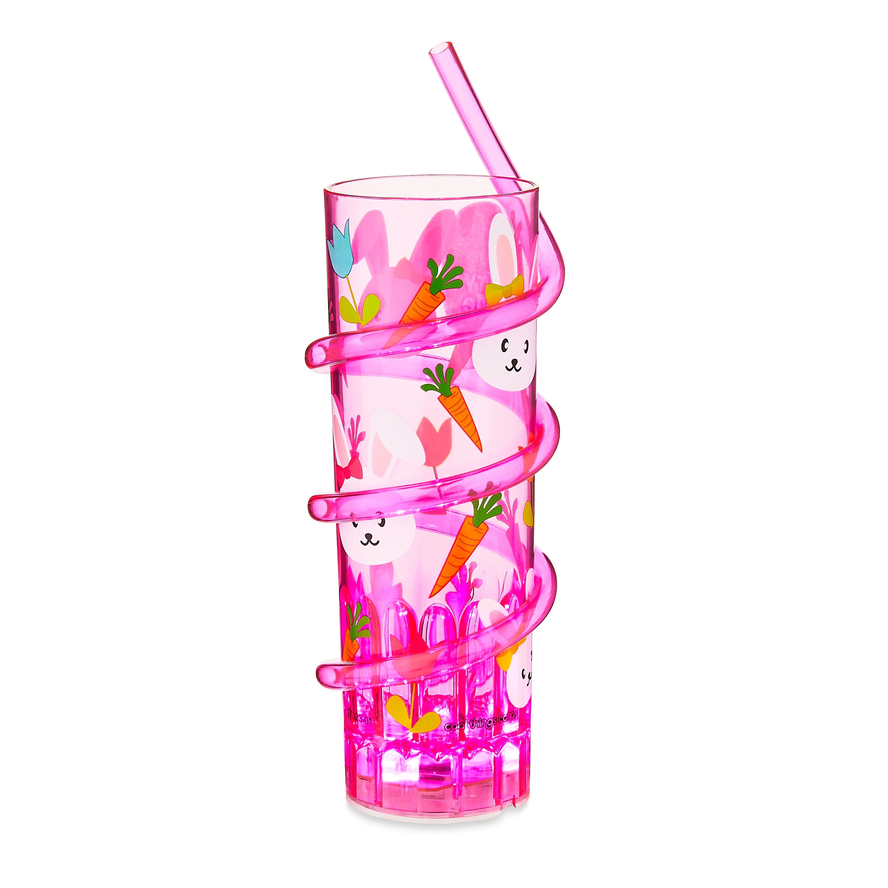 Easter Bunny Pink Plastic Light-up Cup with Straw, by Way To Celebrate | Walmart (US)