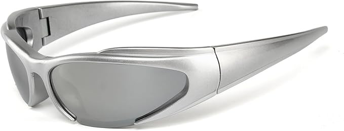 Y2K Sunglasses Wrap Around Futuristic Sunglasses Trendy for Men Women Shield Mask Visor Glasses | Amazon (US)