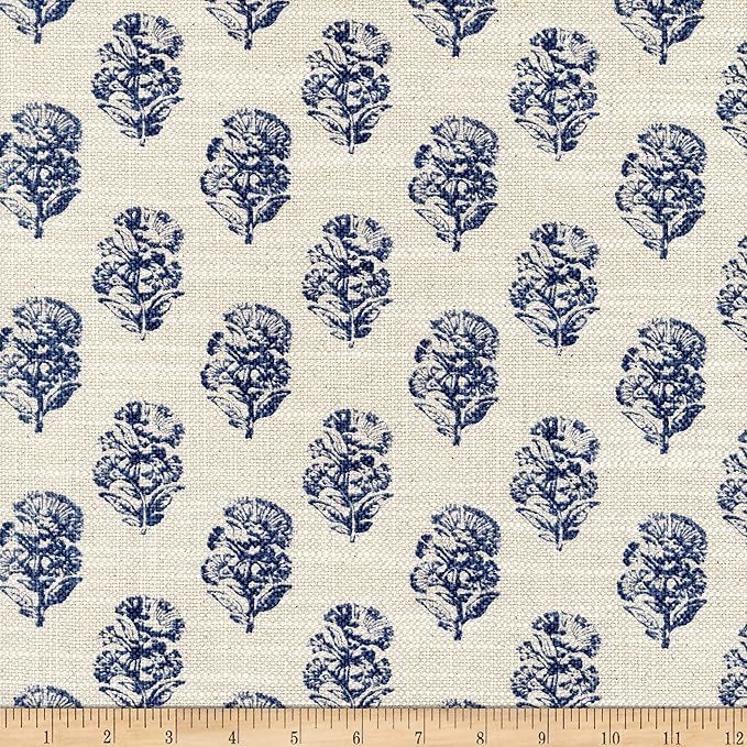 Waverly Fabrics PKL Studio Posy Linen Basketweave, Indigo Yard | Amazon (US)