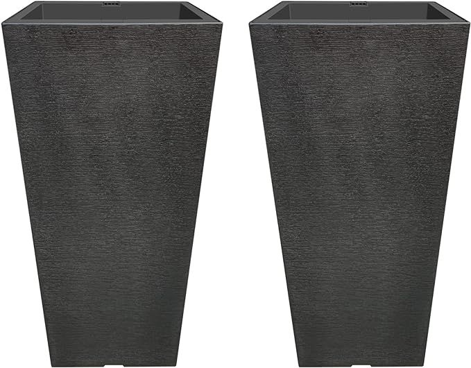 Kante 28 Inch Tall Planter Set of 2, Large Taper Planter for Outdoor Indoor Garden Patio Front Do... | Amazon (US)