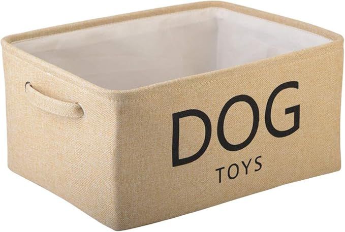 Pethiy Canvas Dog Toy Basket Basket with Handles for Clothes Storage for Dog Toy bin pet Toy Stor... | Amazon (US)