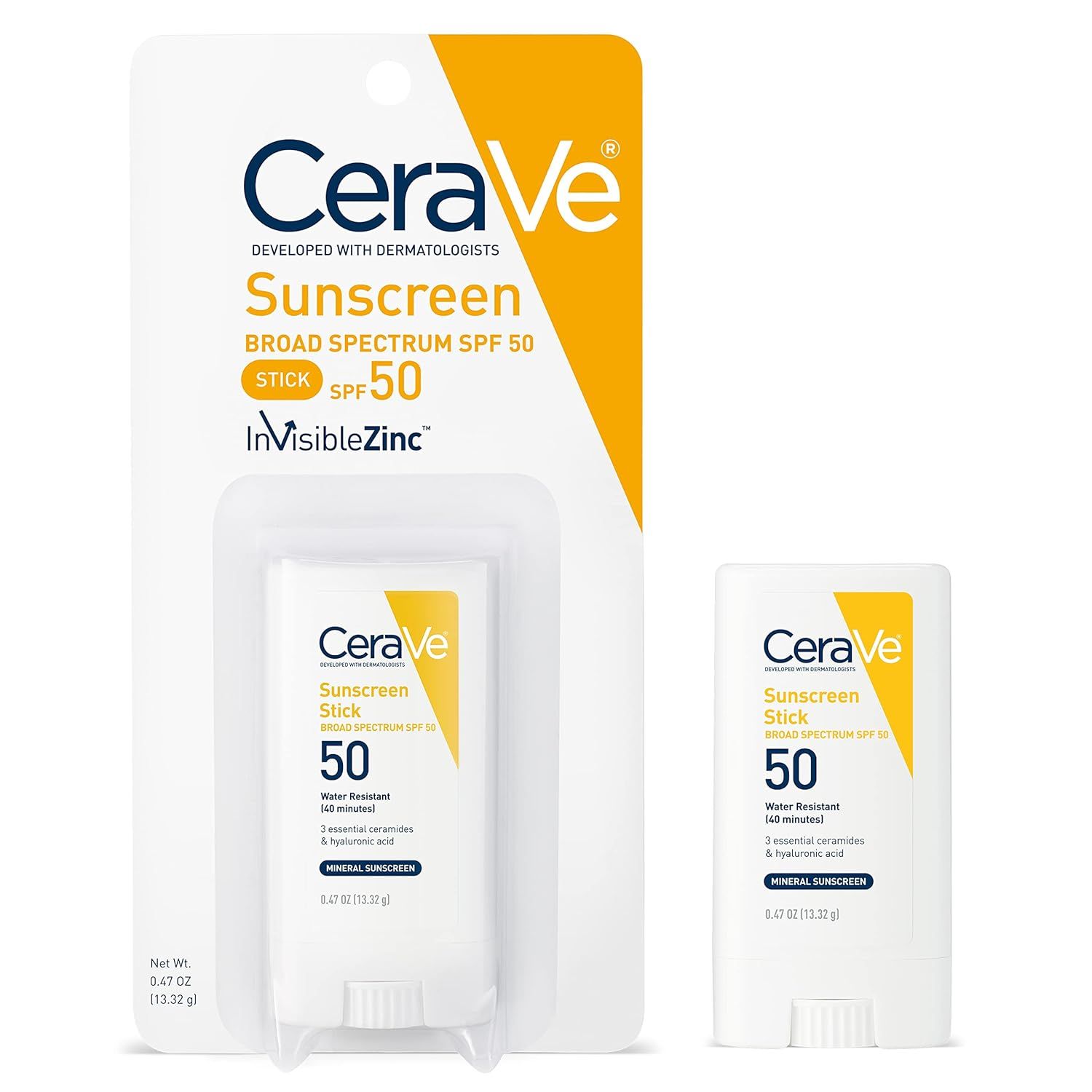 CeraVe Mineral Sunscreen Stick SPF 50 | Broad Spectrum SPF + Hyaluronic Acid + Ceramides | Titani... | Amazon (US)