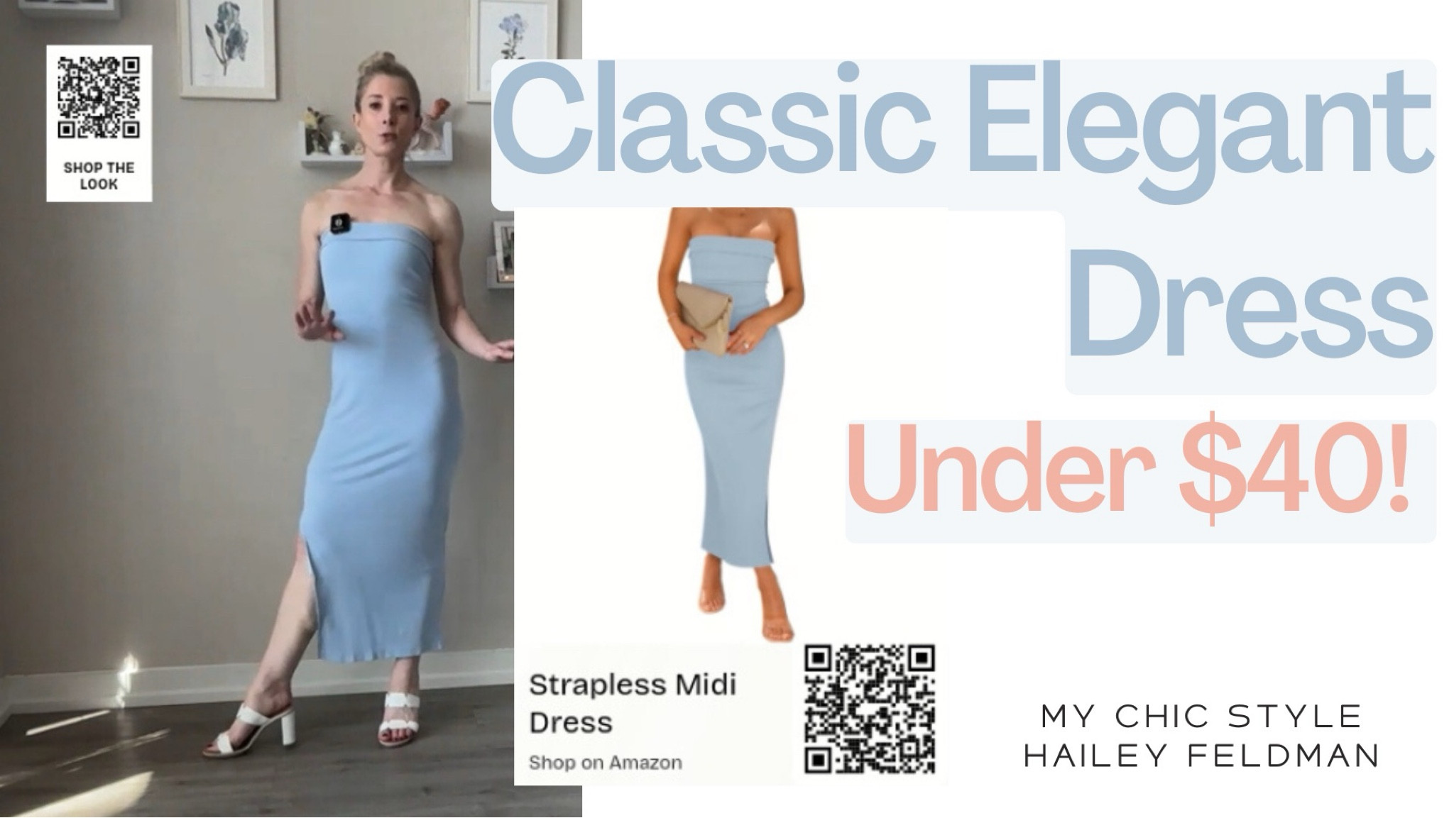 New YouTube shoppable video post!  ✨ How to Dress Classy & Elegant | The Ultimate Chic Dress You Need Now! ✨

Looking to elevate your wardrobe with timeless, sophisticated pieces? This dress is everything you need to achieve that classic, chic, and elegant style. Effortlessly blending modern sophistication with timeless charm, it’s perfect for the woman who values quality, versatility, and enduring fashion.

Why You’ll Love This Dress:
 • Foldover top at tube neckline & sleeveless design for a sleek, refined look
 • Slim fit with a chic side slit that adds just the right amount of allure
 • Made from soft, breathable, stretchy fabric for all-day comfort
 • Minimalist design—no zippers, no pockets, just pure sophistication
• EASY CARE: machine wash and hang to dry  

🎁 Perfect for: Graduations, birthdays, cocktail parties, weddings, business meetings, date nights, and more!

✨ How to Style This Dress for a Classy Look:
 • Pair with simple gold jewelry for a touch of understated elegance
 • Add a light blue clutch and matching heels for a fresh, polished finish
 • Keep makeup natural and refined to complement the timeless look

🛍️ Ready to Shop?
 • Scan the QR code on the screen to shop this exact dress!
 • Want the full look? Use the QR code in the top left corner of the video to check out my curated post featuring this dress plus other chic pieces like light blue clutches and elegant heels to complete your outfit

#LTKStyleTip #LTKFindsUnder50 #LTKTravel
