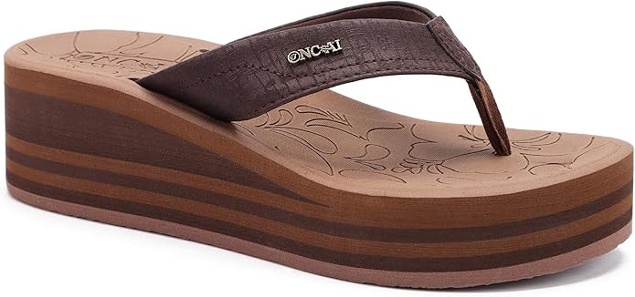 ONCAI Women’s Platform Wedge Flip Flops Trendy Dressy Womans Summer Flatform Sandals with Comfo... | Amazon (US)