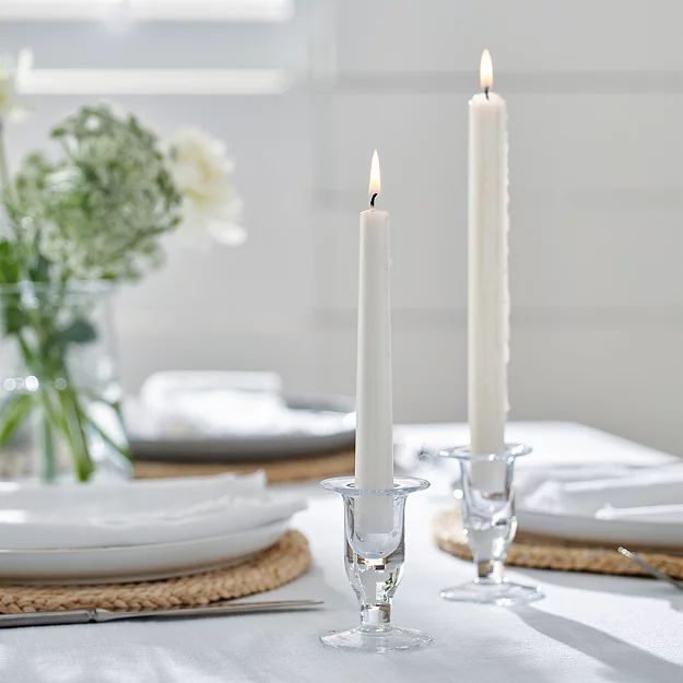 Thurlton Handmade Small Glass Candlesticks – Set of 2 | Candle Holders | The White Company | The White Company (UK)