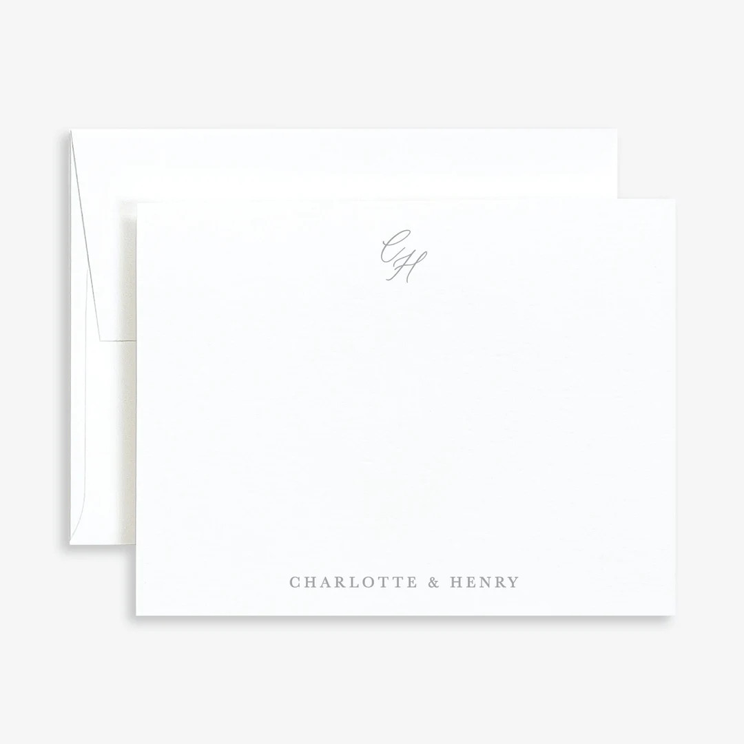 Monogrammed Couples Stationery Engagement Stationery Personalized Couples Thank You Cards Couples... | Etsy (US)