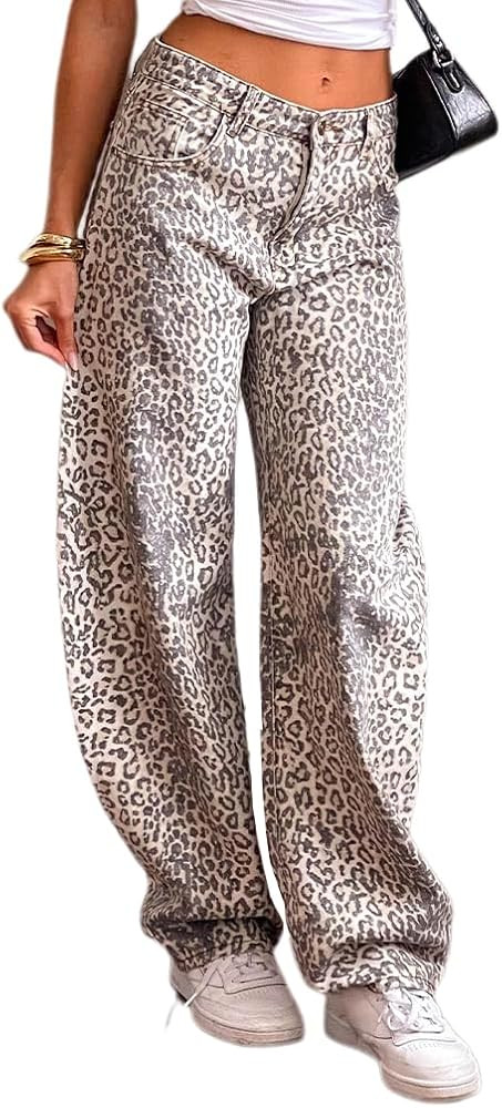 Women's Low Rise Wide Leg Pants Baggy Jeans | Amazon (US)