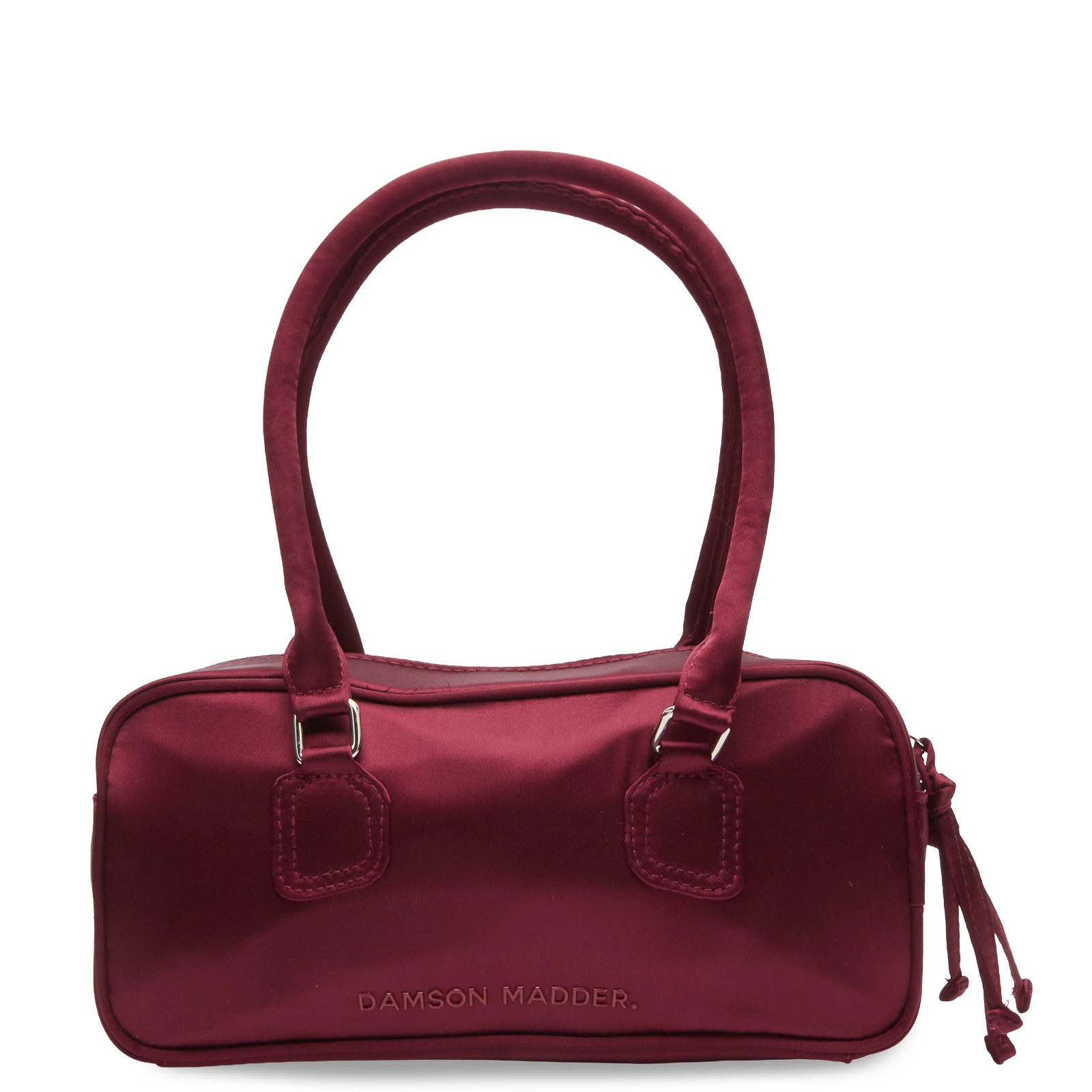 Damson Madder Women's Benny Mini Bowler Bag Burgundy Satin | END. Clothing