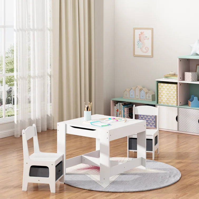 Leitersburg Kids 3 Piece Square Play / Activity Table and Chair Set | Wayfair North America