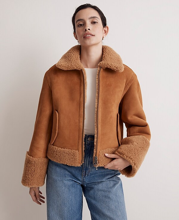 Shearling Zip-Front Jacket | Madewell | Madewell