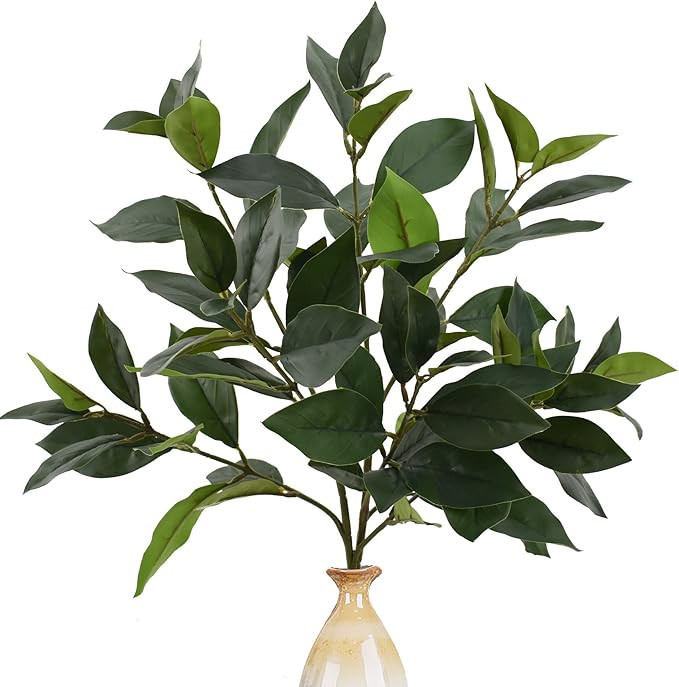 Artificial Greenery Stems Plants Faux Leaf Green Fake Green Branches Bushes Shrubs for Vase Bouqu... | Amazon (US)