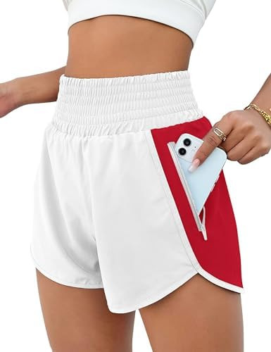 BMJL Women's Athletic Shorts High Waisted Running Short Pocket 2.5" Sporty Shorts Gym Elastic Wor... | Amazon (US)
