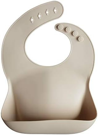 mushie Silicone Baby Bib | Adjustable Fit Waterproof Bibs (Shifting Sand) | Amazon (US)