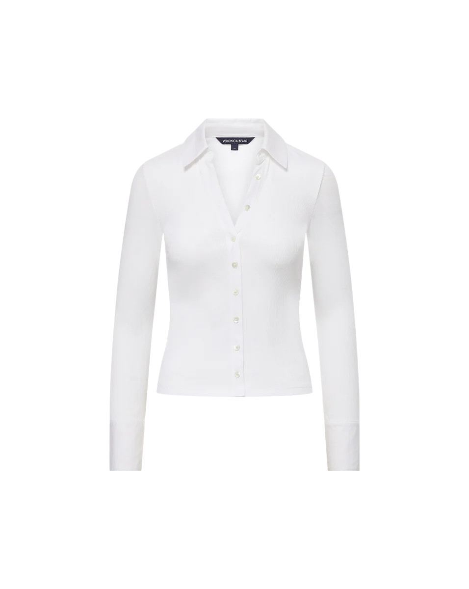 Scottie Button-Down Shirt in White | Veronica Beard | Veronica Beard