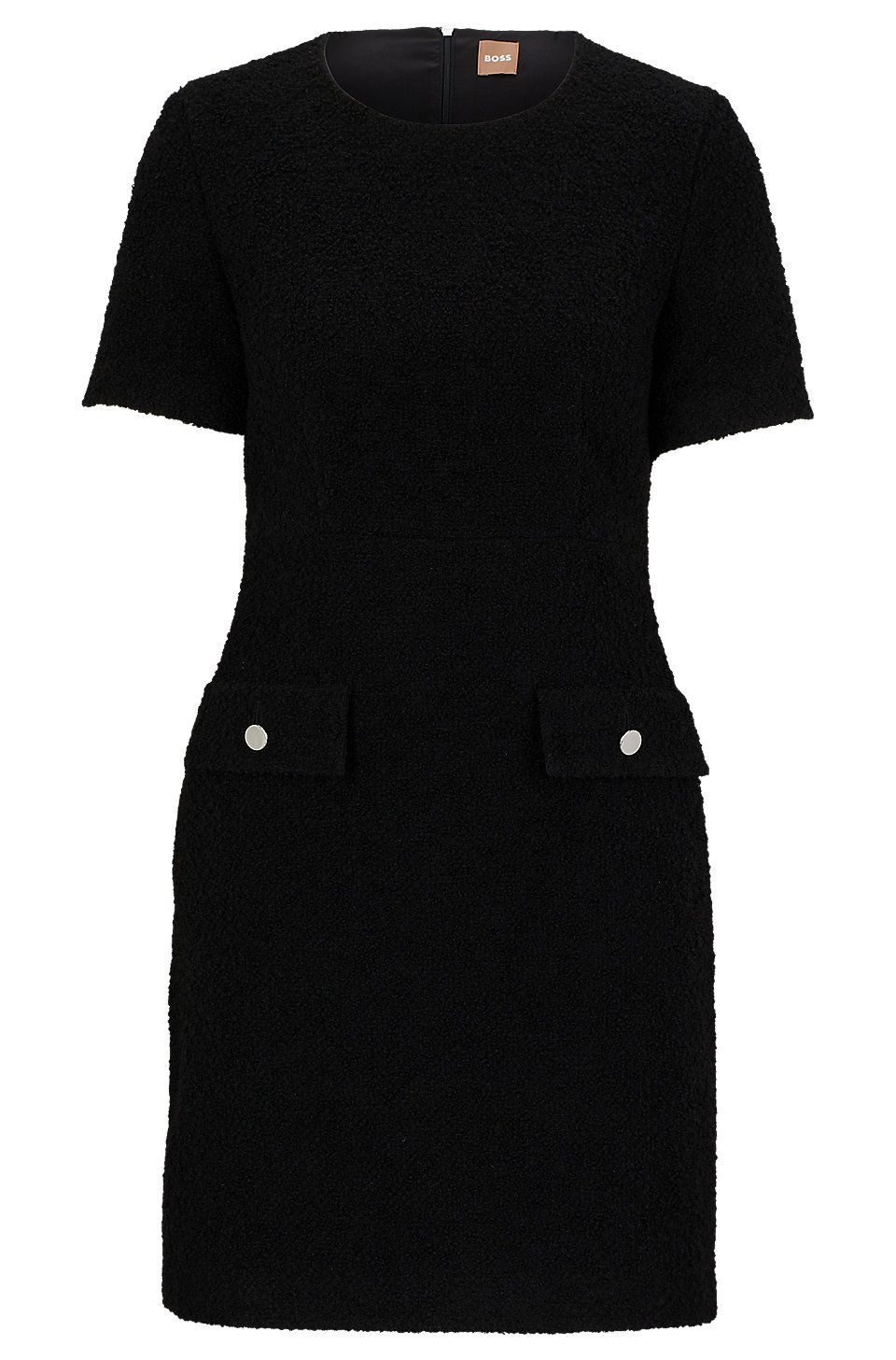 Slim-fit tweed dress with button-detail pockets | Hugo Boss (US)