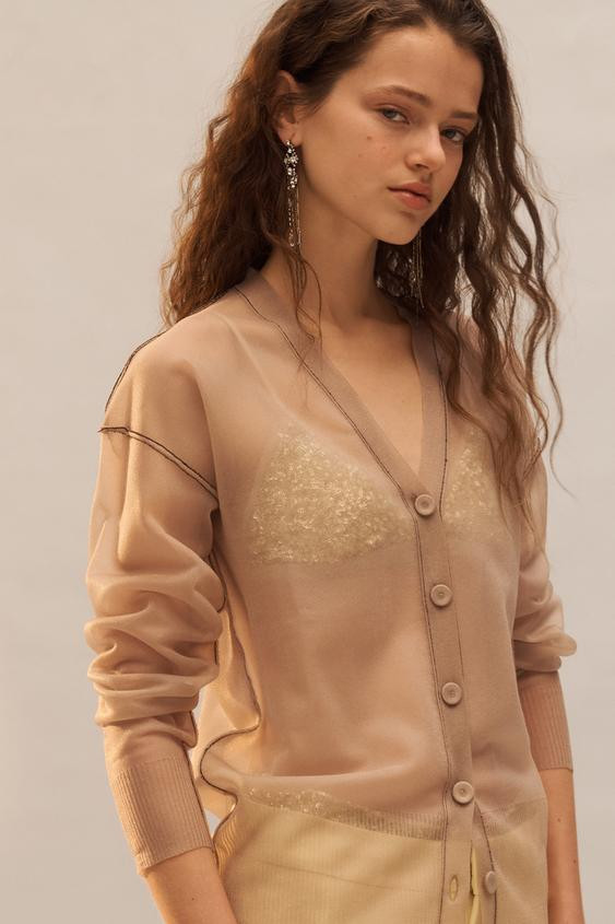 LIMITED EDITION SEMI-SHEER KNIT CARDIGAN | Zara UK