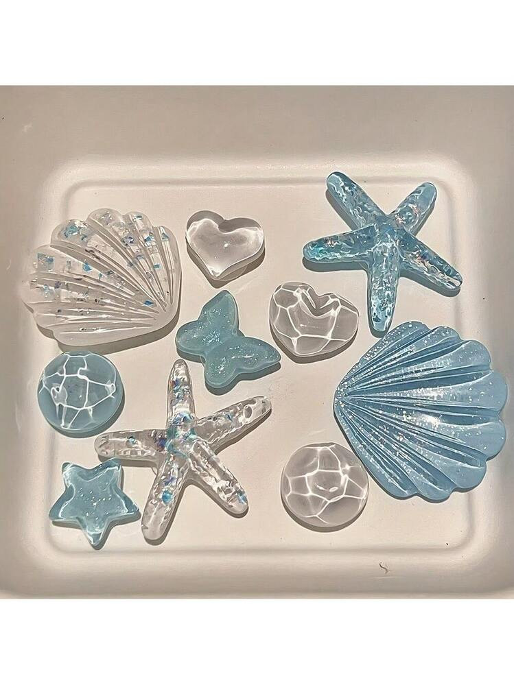 10pcs Artificial Starfish Shell Water Ripple Star Summer Beach Style DIY Detachable Shoe Accessories, Perfect Summer Gift | SHEIN