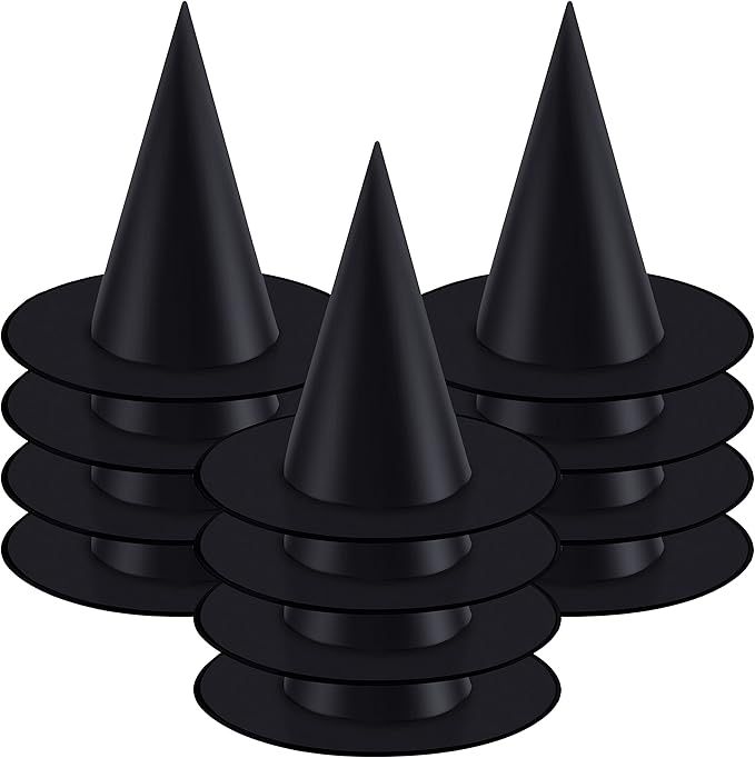 Ruisita 12 Pieces Halloween Black Witch Hat Costume Accessories Halloween Witch Cosplay Hats for ... | Amazon (US)