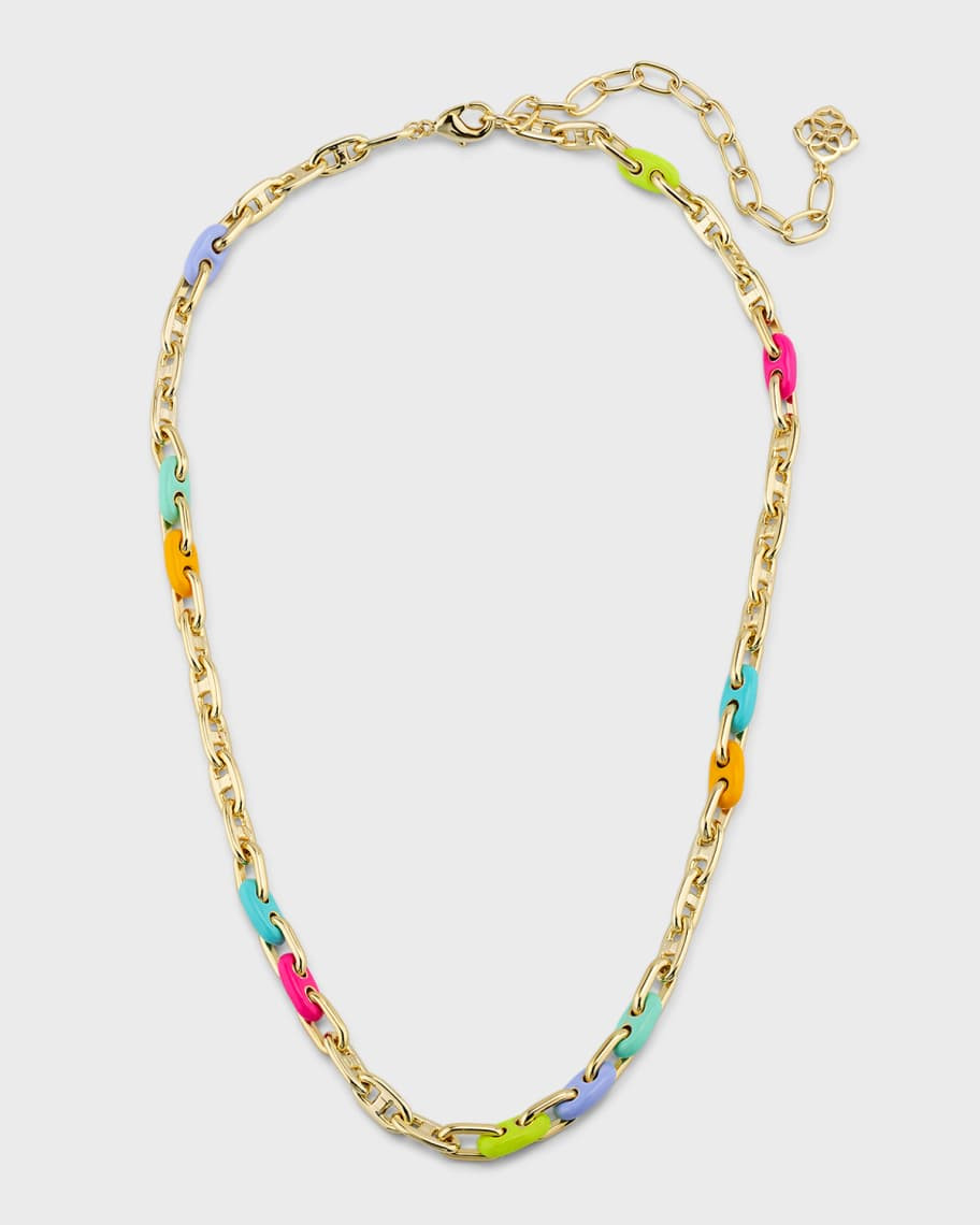 Kendra Scott Bailey Enamel Chain Necklace | Neiman Marcus